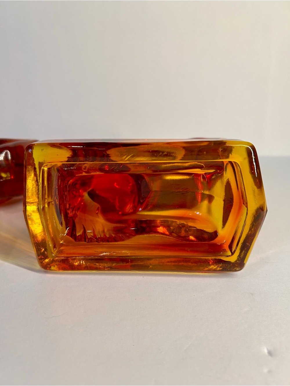 LE Smith Amberina Glass Rearing Horse Bookends Pair MCM - Picture 9 of 16